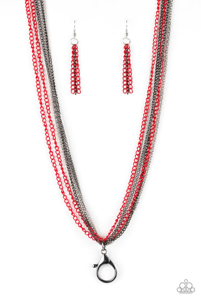 Paparazzi Lanyard - Colorful Calamity - Red