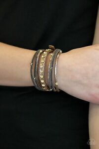 Paparazzi Bracelet - Catwalk it Off - Brown Wrap