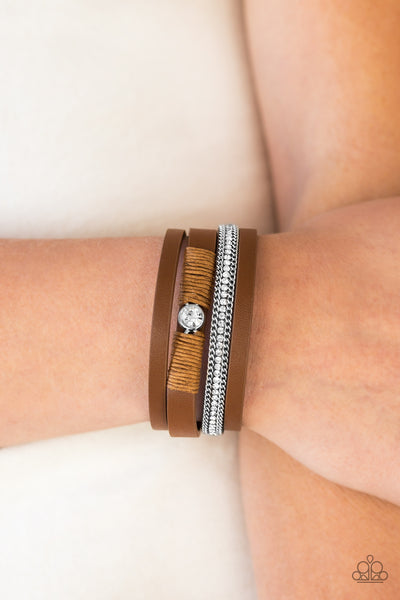 Paparazzi Bracelet - Catwalk Craze- Brown Urban Wrap