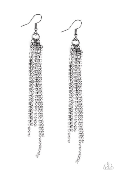 Paparazzi Earring - Center Stage Status - Black