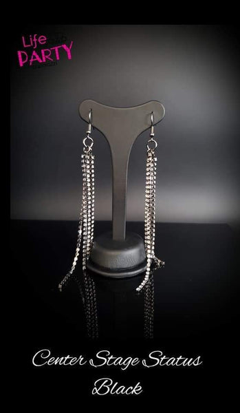Paparazzi Earring - Center Stage Status - Black