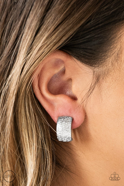 Paparazzi Earring - Cirque Du Couture - Silver Clip-On