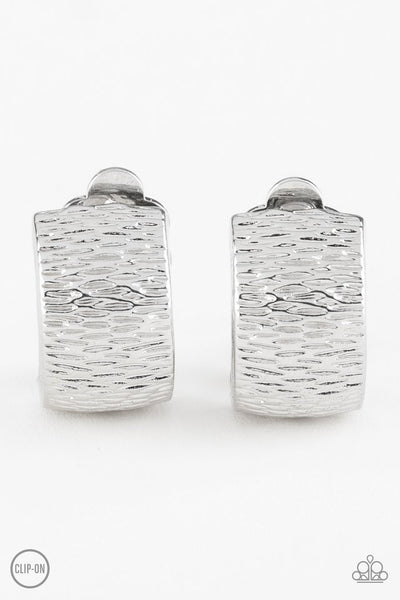 Paparazzi Earring - Cirque Du Couture - Silver Clip-On