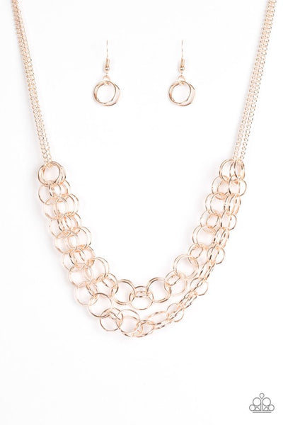 Paparazzi Necklace - Circus Tent Tango - Rose Gold