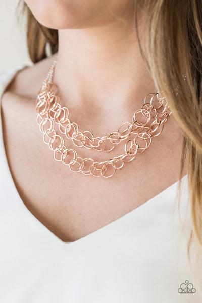 Paparazzi Necklace - Circus Tent Tango - Rose Gold