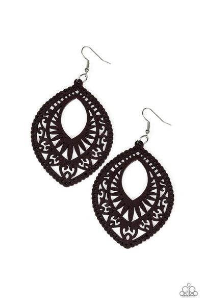 Paparazzi Earring - Coachella Gardens - Brown