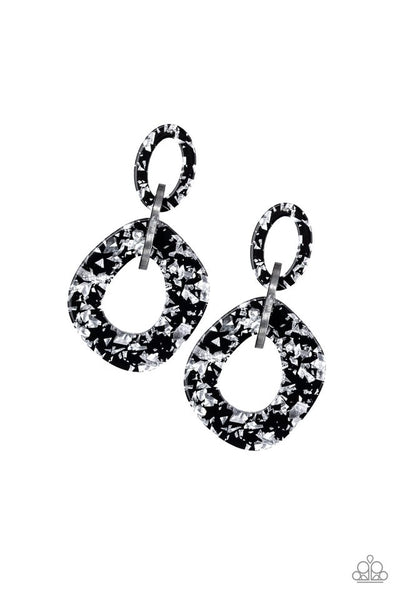 Paparazzi Earring - Confetti Congo - Silver