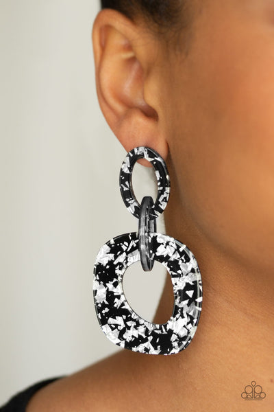 Paparazzi Earring - Confetti Congo - Silver