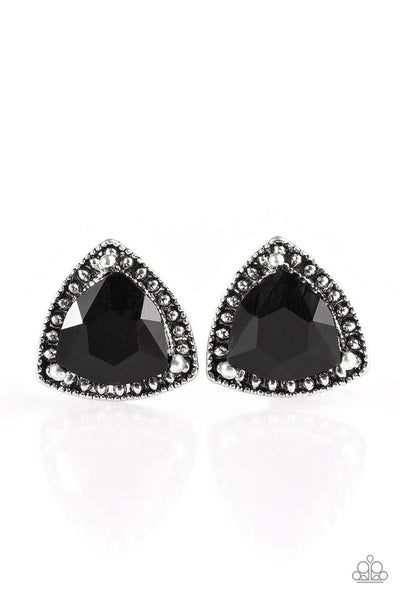 Paparazzi Earring - Daringly Dutchess - Black