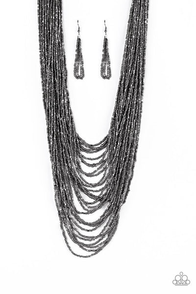 Paparazzi Necklace - Dauntless Dazzle - Black