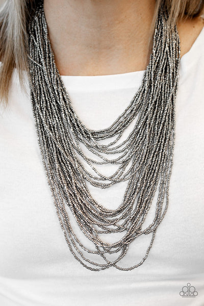 Paparazzi Necklace - Dauntless Dazzle - Black
