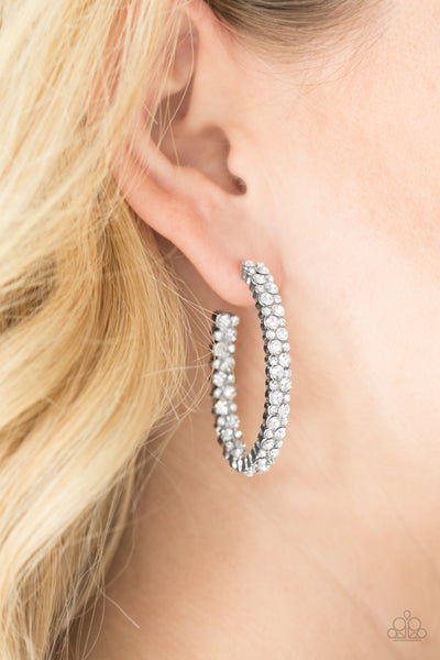 Paparazzi Earring - Debonair Dazzle - White