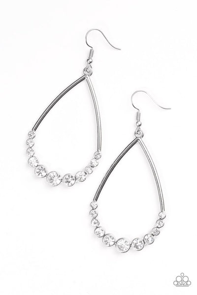 Paparazzi Earring - Dipped In Diamonds - White