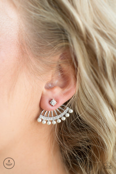 Paparazzi Earring - Drama Queen Dimension - White