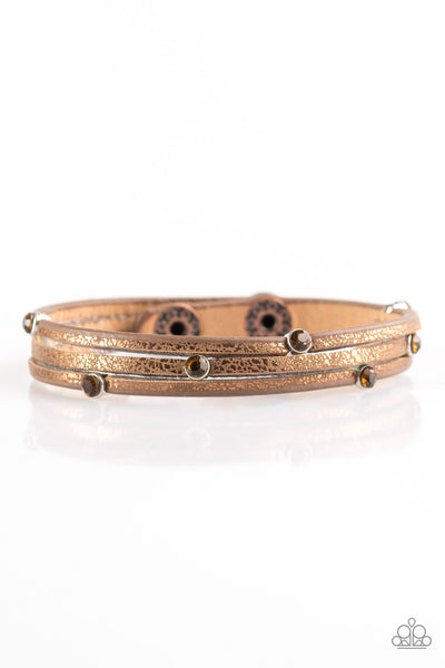 Paparazzi Bracelet - Drop A Shine - Copper Urban Wrap