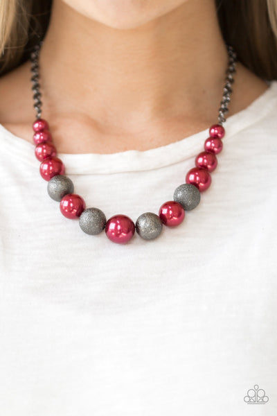 Paparazzi Necklace - Color Me CEO - Red