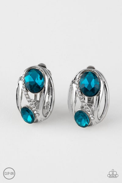 Paparazzi Earring - Where's The Firework? - Blue Clip-On