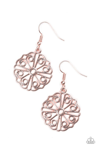 Paparazzi Earring - Feeling Frilly - Rose Gold