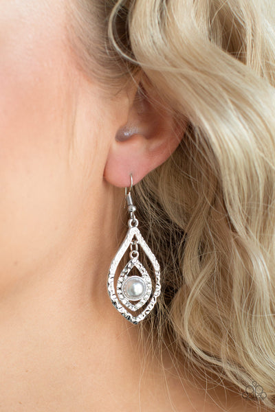 Paparazzi Earring - Breaking Glass Ceilings - Silver
