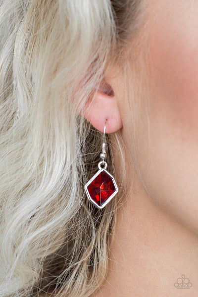 Paparazzi Earring - Glow It Up - Red