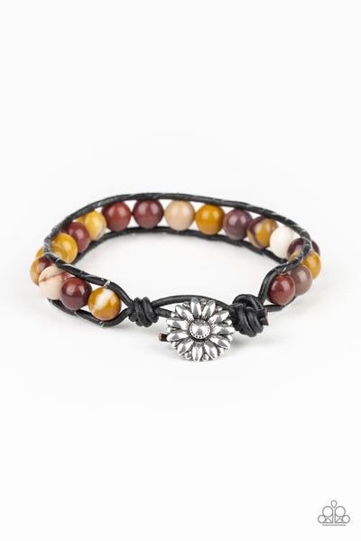 Paparazzi Bracelet - Daisy Guru - Yellow Brown Multi Urban