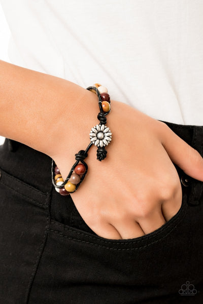 Paparazzi Bracelet - Daisy Guru - Yellow Brown Multi Urban