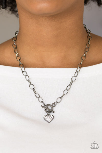 Paparazzi Necklace - Harvard Hearts - Black