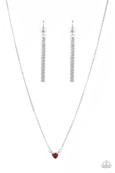 Paparazzi Necklace - Heartbeat Bling - Red