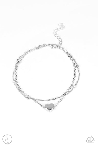 Paparazzi Bracelet - Ocean Heart - Silver Anklet