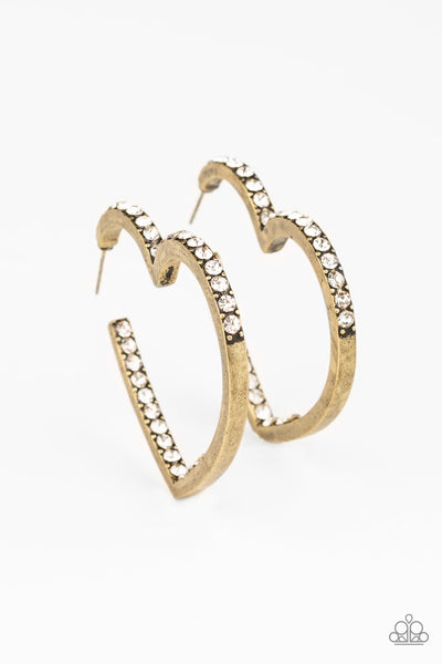 Paparazzi Earrings - Heartbreaker -  Brass