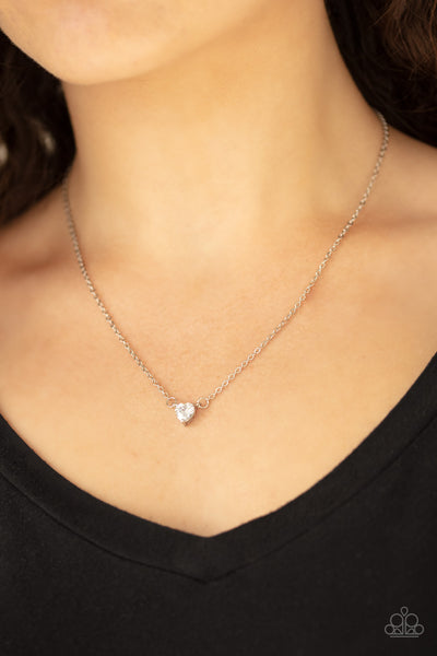 Paparazzi Necklace - Heartbeat Bling - White