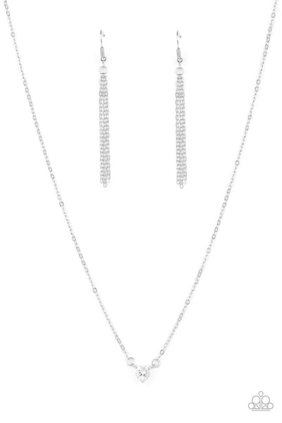 Paparazzi Necklace - Heartbeat Bling - White