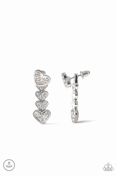 Paparazzi Earrings - Heartthrob Twinkle - White