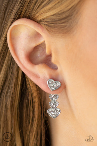 Paparazzi Earrings - Heartthrob Twinkle - White
