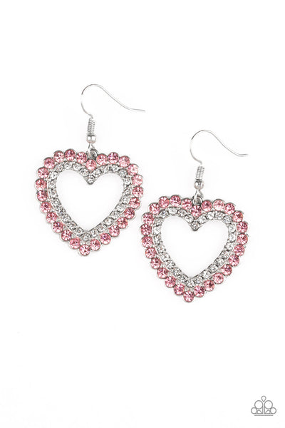 Paparazzi Earrings - High School Sweethearts - Pink