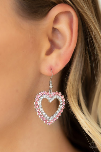 Paparazzi Earrings - High School Sweethearts - Pink