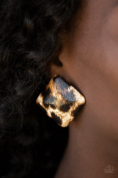 Paparazzi Earring - Making Hiss-tory - Brown