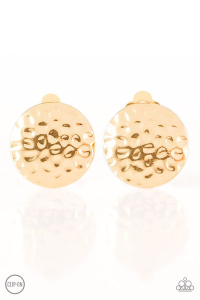 Paparazzi Earring - Hold The Shine - Gold Clip-On