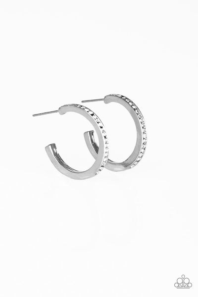 Paparazzi Earring - Hoop Haven - White