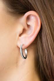 Paparazzi Earring - Hoop Haven - White