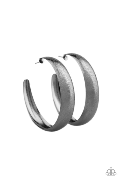 Paparazzi Earrings - Hoops! I Did It Again - Black