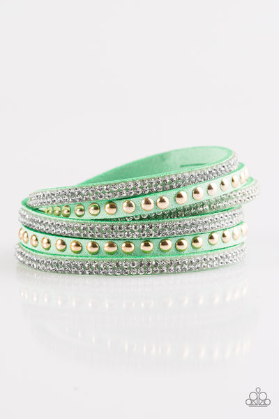 Paparazzi Bracelet - Stop, Drop and Sparkle - Green Urban Wrap