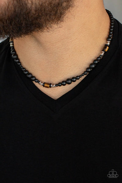 Paparazzi Necklace - Stone Synchrony - Brown Urban