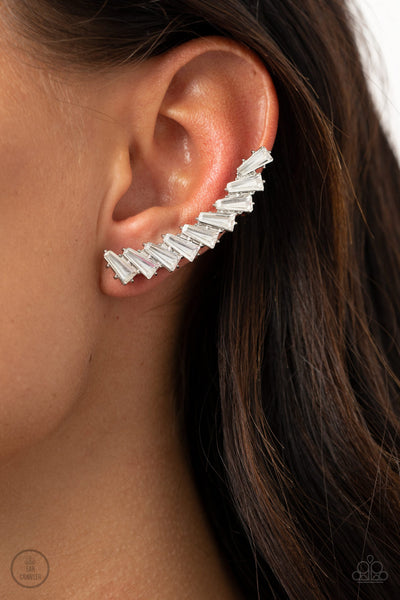 Paparazzi Earring - I Think ICE Can - White Crawler