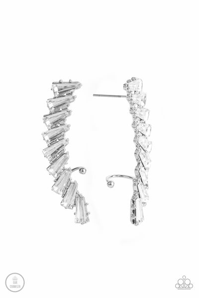 Paparazzi Earring - I Think ICE Can - White Crawler