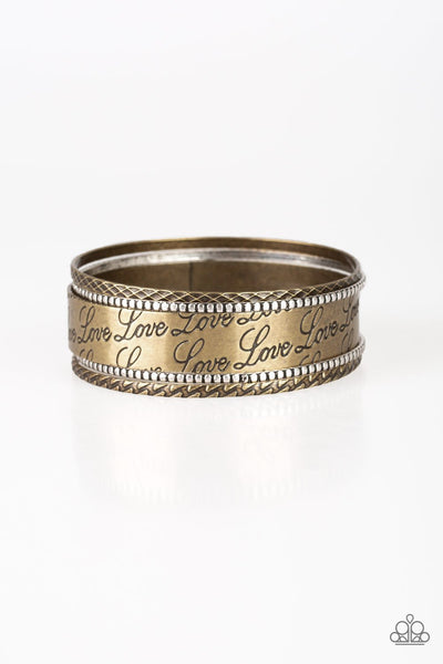 Paparazzi Bracelet - Literally Loveable - Brass