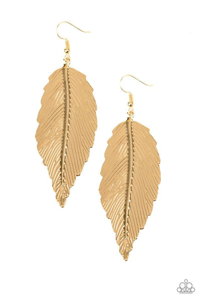 Paparazzi Earring - Lookin for a Flight - Gold