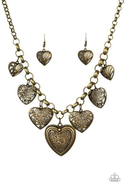 Paparazzi Necklace - Love Lockets - Brass