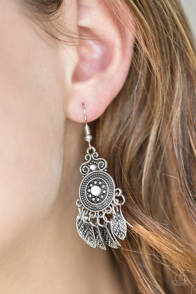 Paparazzi Earrings - Lower East Wildside - White