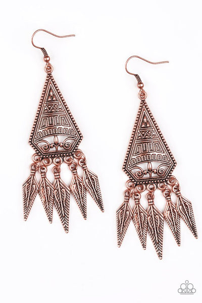 Paparazzi Earring - Me Oh Mayan - Copper